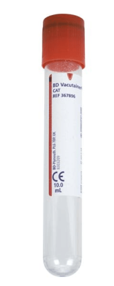 VACUTAINER 10ML PLAIN 100STK