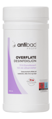 Antibac Overflatedesinfeksjon 75%, Boks 150 stk